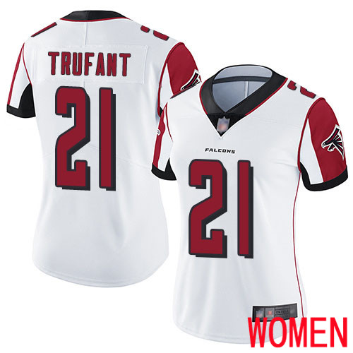 Atlanta Falcons Limited White Women Desmond Trufant Road Jersey NFL Football #21 Vapor Untouchable->women nfl jersey->Women Jersey